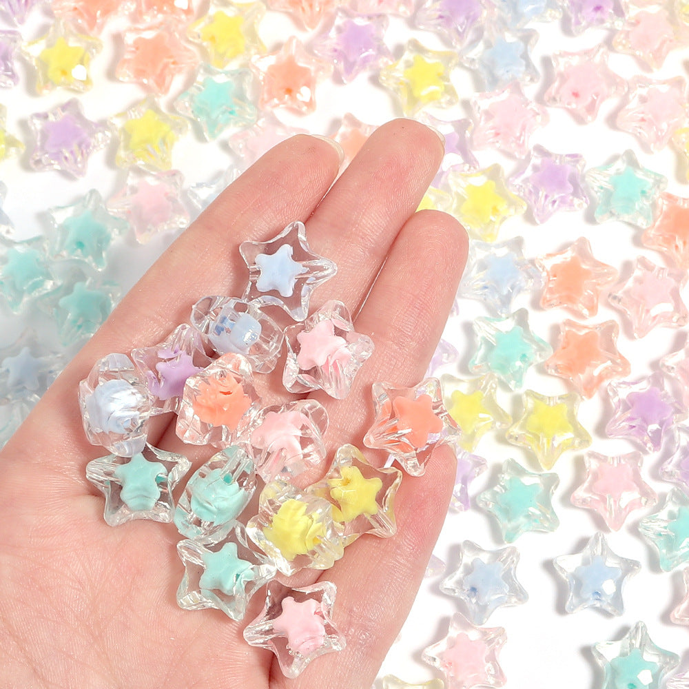 Acrylic Color Five-pointed Star Beaded Diy Ornament Accessories - Cindi Book