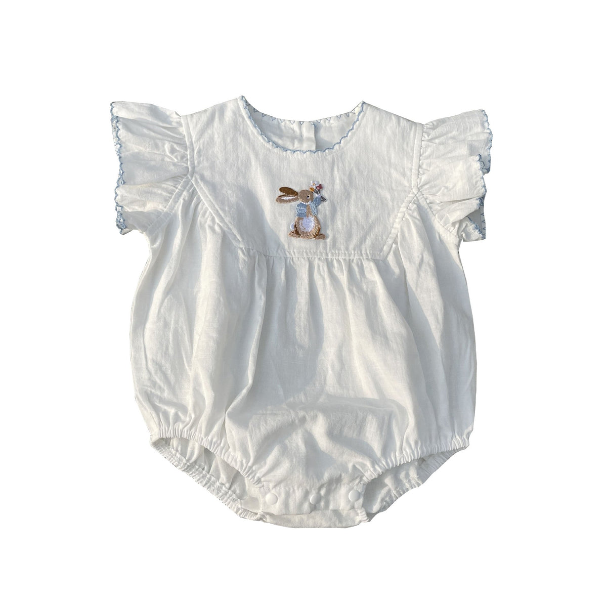Baby Summer New Baby Girl Bunny Embroidery Bottom-covering Rompers - Cindi Book