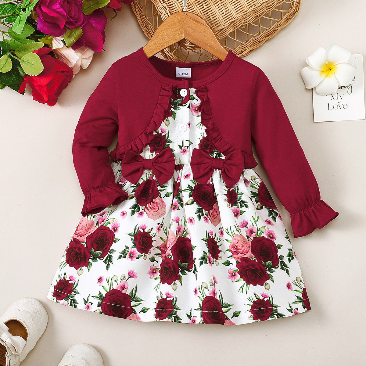 Girls Fashion Casual Floral Long Sleeve Dress - Cindi Book