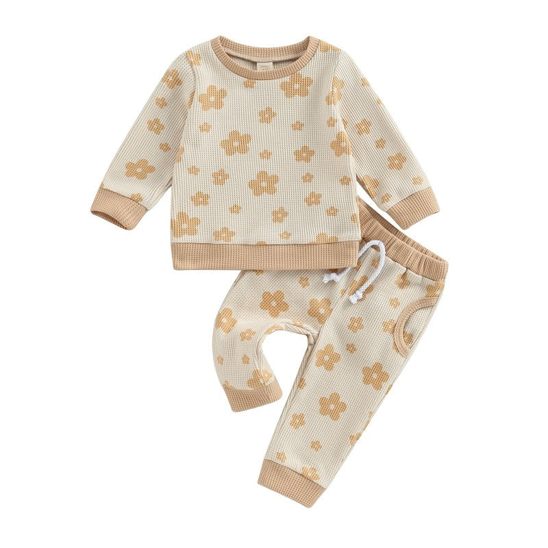 Children's New Flower Print Sweater Suit - Cindi Book