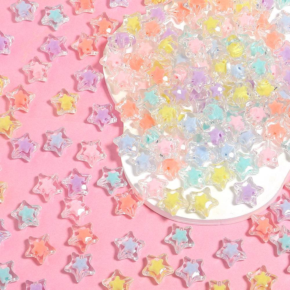 Acrylic Color Five-pointed Star Beaded Diy Ornament Accessories - Cindi Book