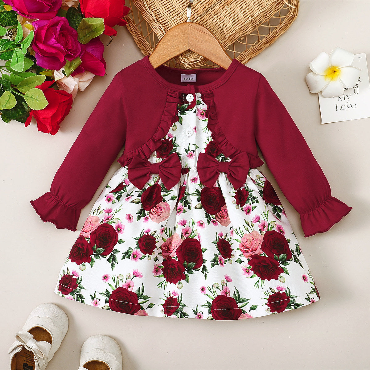 Girls Fashion Casual Floral Long Sleeve Dress - Cindi Book