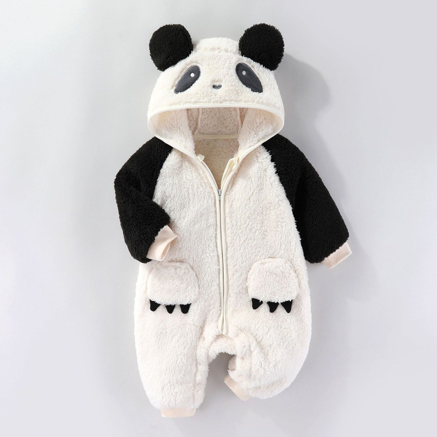 Autumn and Winter Outfit for Babies Baby Thick Warm Long Sleeves Romper Fleece-Lined