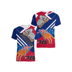 Australian Kangaroo Pattern Children's T-shirt Printed Animal Pattern Sports V-neck Short-sleeved Football Shirt Summer - Cindi Book