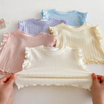 Wooden Ear Vest Baby Fashionable Korean Style Shorts Fashion Two-piece Suit - Cindi Book