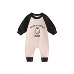 Letter Ghost Embroidery Color blocked Long sleeved Cartoon Cute jumpsuit Crawler - Cindi Book