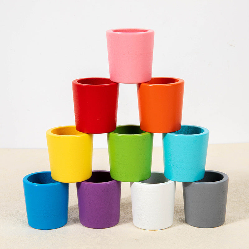 Children's Wooden Color Classification Cup Educational Toys - Cindi Book