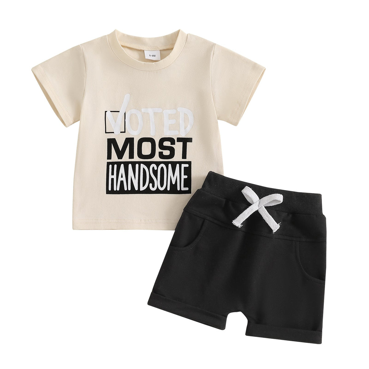 Boy Letter Print Short-sleeve Suit - Cindi Book