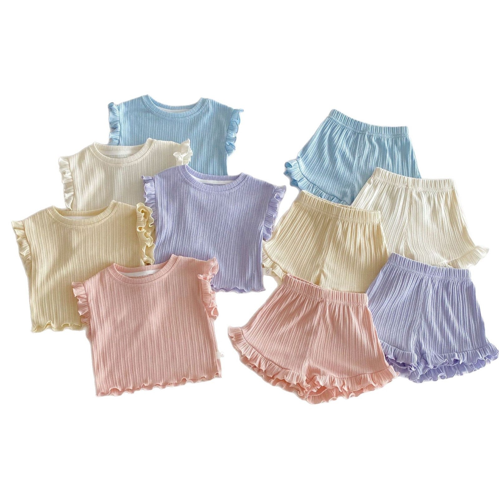 Wooden Ear Vest Baby Fashionable Korean Style Shorts Fashion Two-piece Suit - Cindi Book