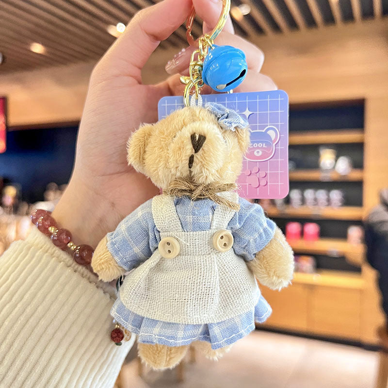 Cartoon Key Button Plush Sackcloth Bear Doll Schoolbag Pendant - Cindi Book