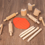 Solid Wood Mini Rolling Pin Rolling Pin Roller Seal Toy Set - Cindi Book