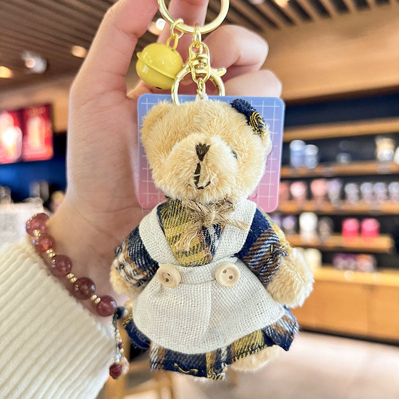 Cartoon Key Button Plush Sackcloth Bear Doll Schoolbag Pendant - Cindi Book