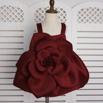 Girls' Oblique Shoulder Flower Mesh Bubble Skirt - Cindi Book