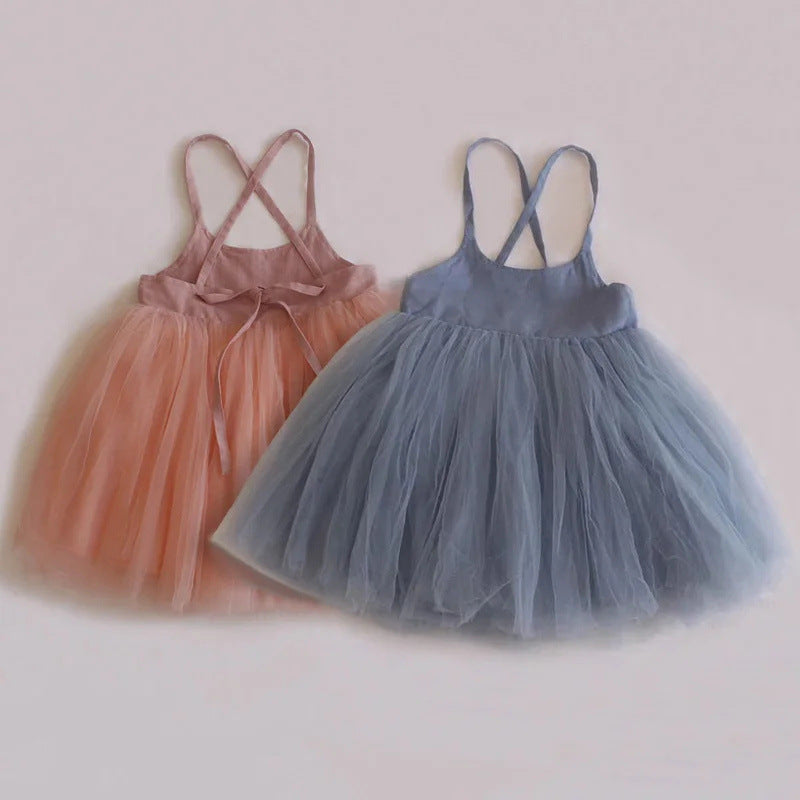 Children's Lace-Up Cute Sweet Princess Dress