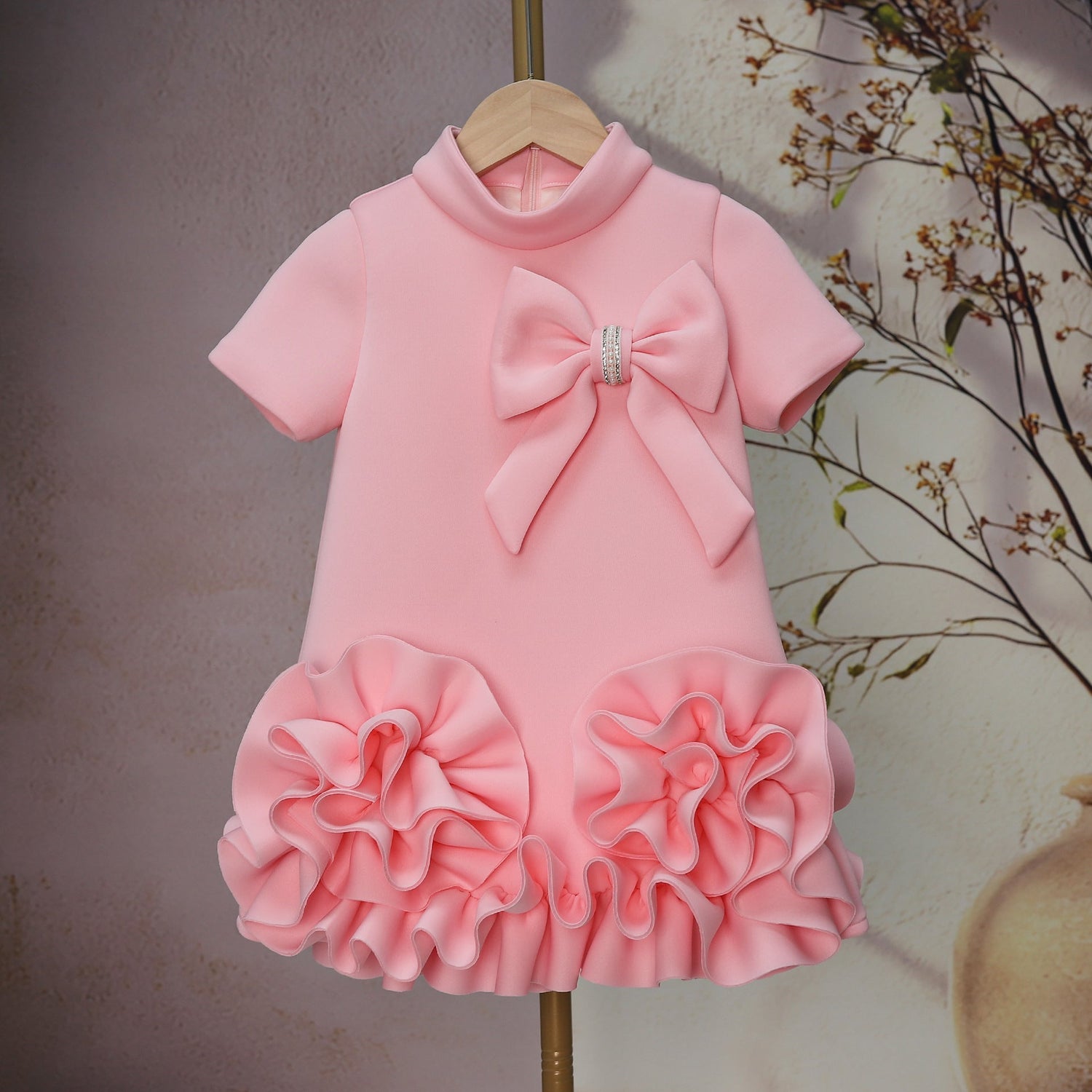 Three-Dimensional Flower Girl Fashion Show Dress