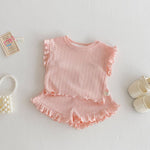 Wooden Ear Vest Baby Fashionable Korean Style Shorts Fashion Two-piece Suit - Cindi Book