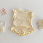 Wooden Ear Vest Baby Fashionable Korean Style Shorts Fashion Two-piece Suit - Cindi Book