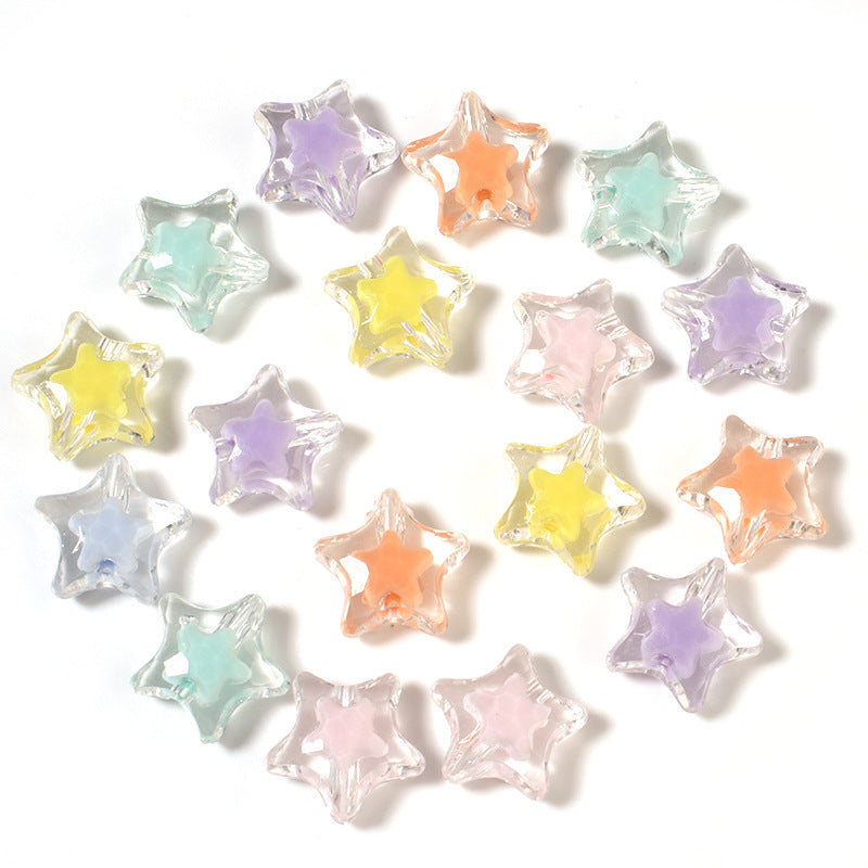 Acrylic Color Five-pointed Star Beaded Diy Ornament Accessories - Cindi Book