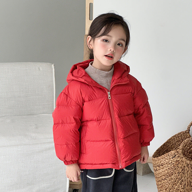 Winter Boys and Girls Thickened Hooded Down Jacket