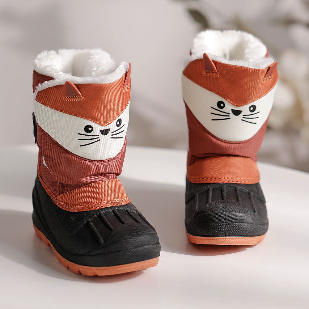 Cartoon Waterproof Non-slip Plus Velvet Men And Women Children's Snow Boots - Cindi Book