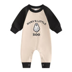Letter Ghost Embroidery Color blocked Long sleeved Cartoon Cute jumpsuit Crawler - Cindi Book