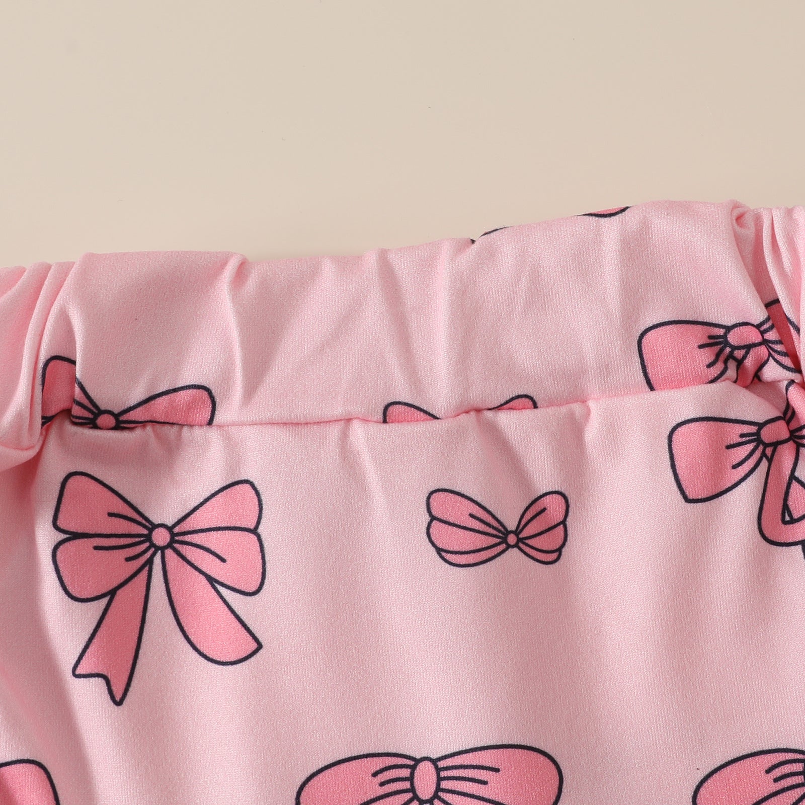 Girls' Solid Color Romper Bow Shorts Two-piece Set - Cindi Book