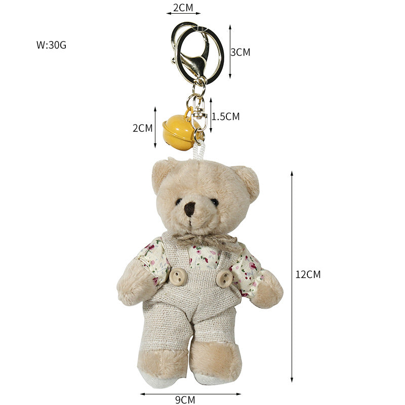 Cartoon Key Button Plush Sackcloth Bear Doll Schoolbag Pendant - Cindi Book