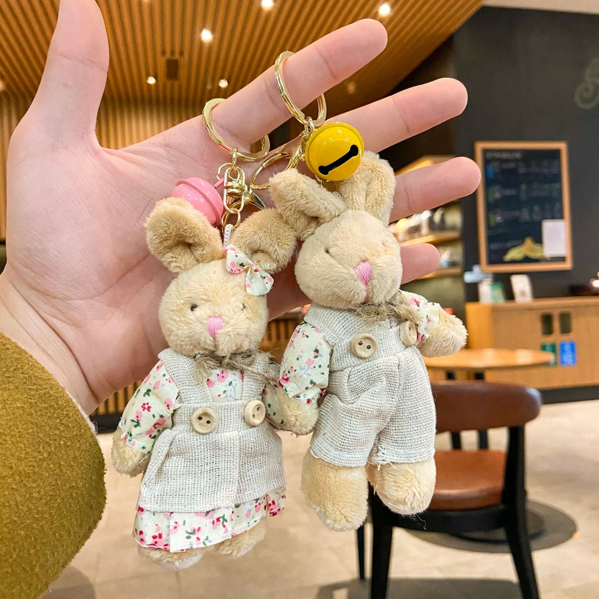 Cartoon Key Button Plush Sackcloth Bear Doll Schoolbag Pendant - Cindi Book