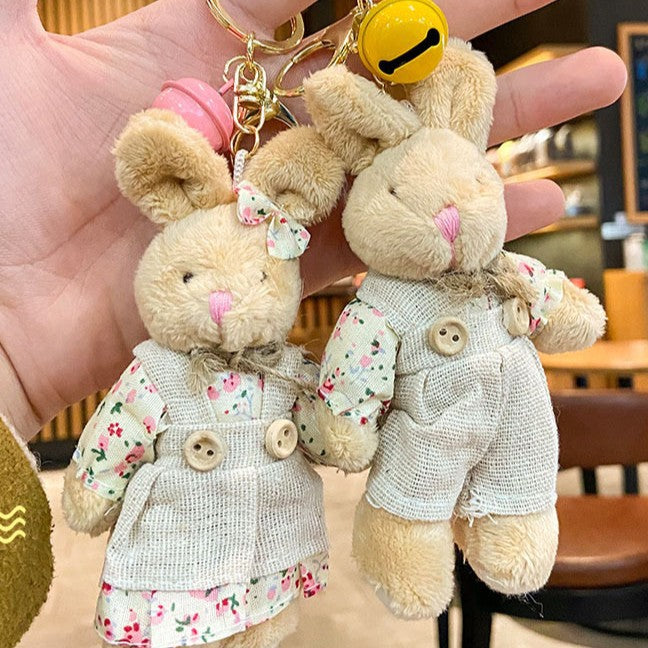 Cartoon Key Button Plush Sackcloth Bear Doll Schoolbag Pendant - Cindi Book