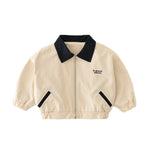 Children's Collar Zipper Cardigan Boys' Large Collar Long Sleeved Jacket - Cindi Book