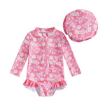 Girls' Fashion Bowknot Pattern One-piece With Hat - Cindi Book