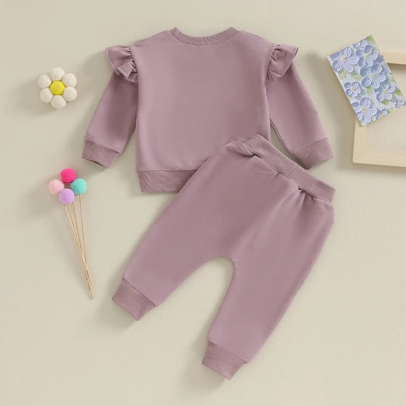Autumn and Winter Boys Solid Color Long-Sleeve Sweater Set Parent-Kids Children