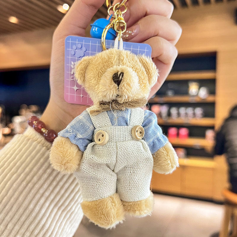 Cartoon Key Button Plush Sackcloth Bear Doll Schoolbag Pendant - Cindi Book