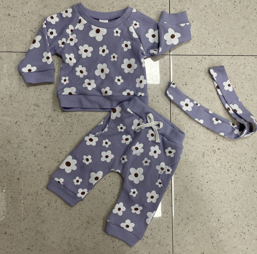 Personality New Waffle Print Sweater Suit - Cindi Book