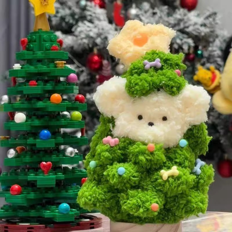 Christmas Tree Coral Fleece Twisted Stick Puppy Gift DIY Material