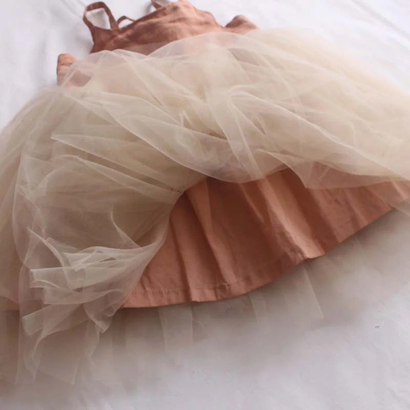 Children's Lace-Up Cute Sweet Princess Dress