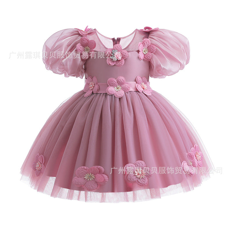 Girls' High-end Flowers Fashionable Dress - Cindi Book