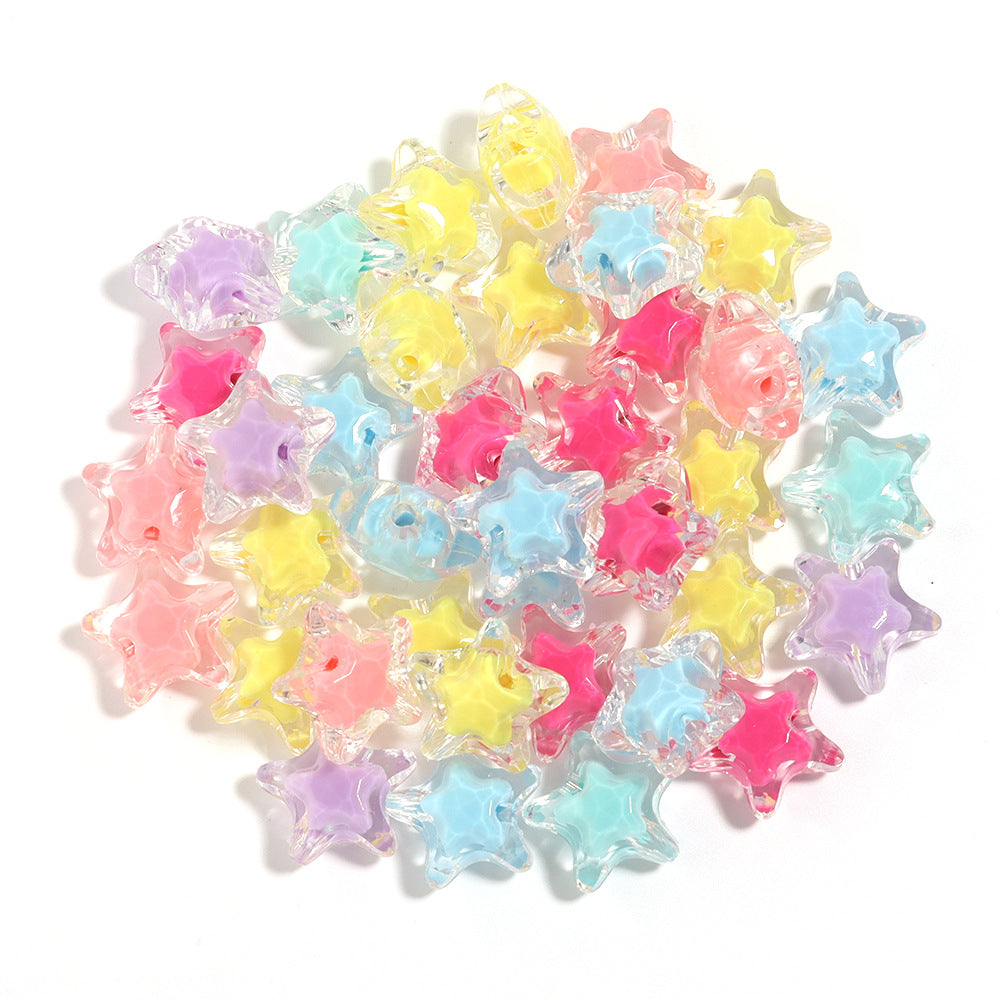 Acrylic Color Five-pointed Star Beaded Diy Ornament Accessories - Cindi Book