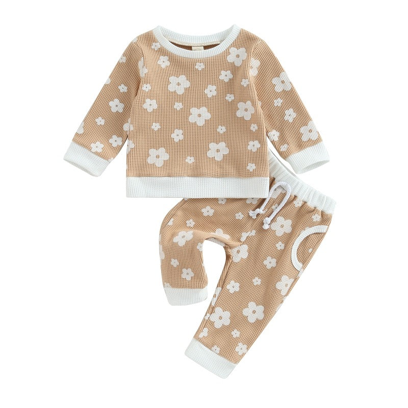 Children's New Flower Print Sweater Suit - Cindi Book