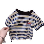 Children Loose Striped Short Sleeve T-shirt - Cindi Book