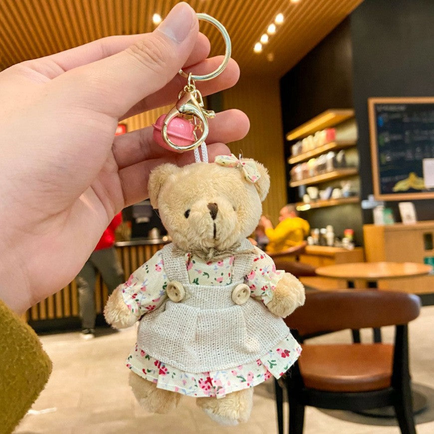 Cartoon Key Button Plush Sackcloth Bear Doll Schoolbag Pendant - Cindi Book