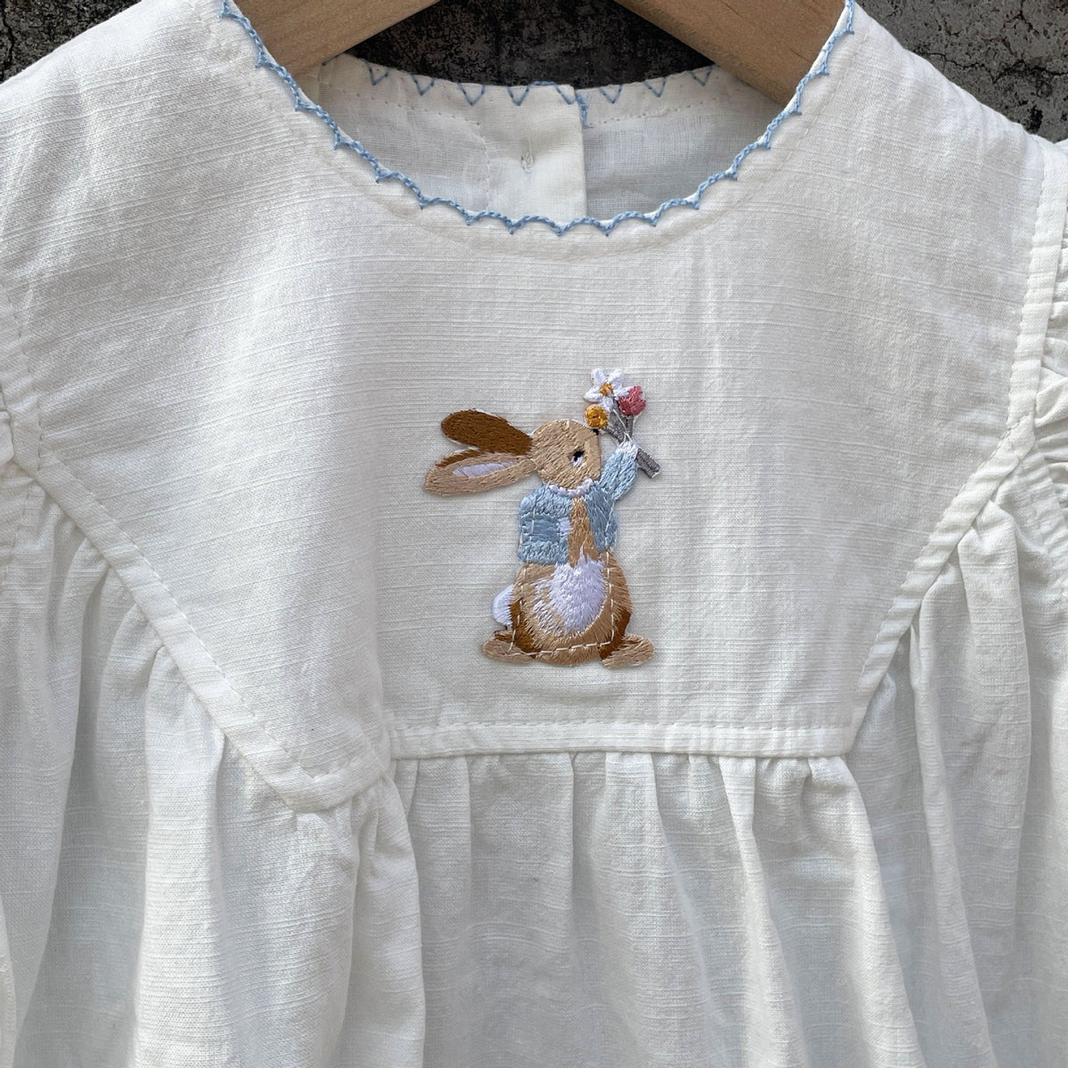 Baby Summer New Baby Girl Bunny Embroidery Bottom-covering Rompers - Cindi Book