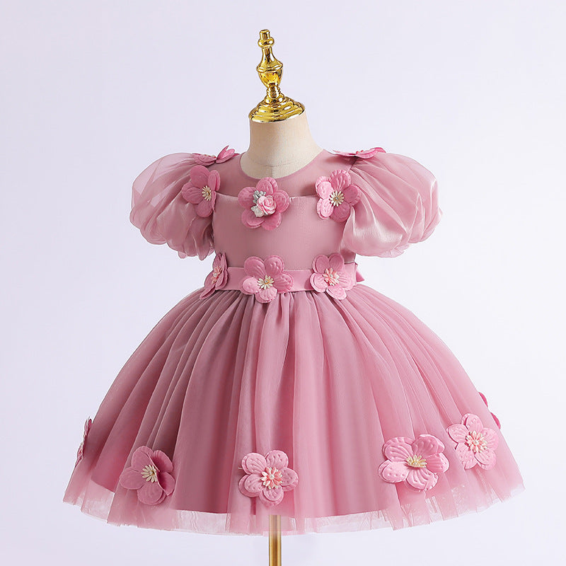 Girls' High-end Flowers Fashionable Dress - Cindi Book