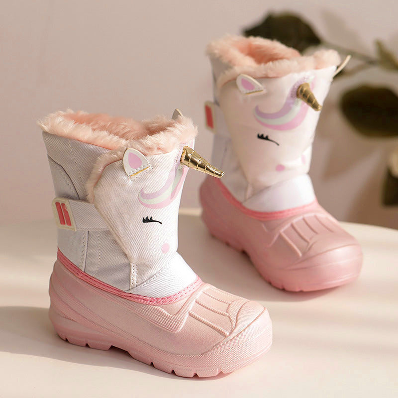 Cartoon Waterproof Non-slip Plus Velvet Men And Women Children's Snow Boots - Cindi Book