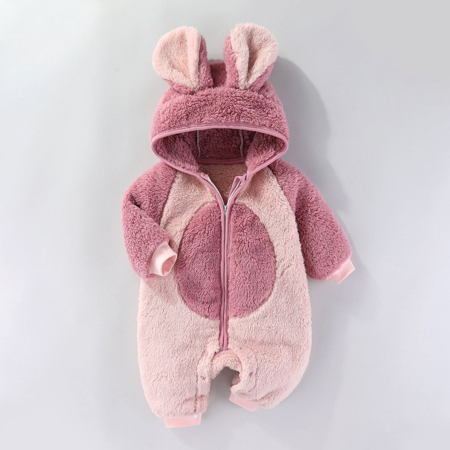 Autumn and Winter Outfit for Babies Baby Thick Warm Long Sleeves Romper Fleece-Lined