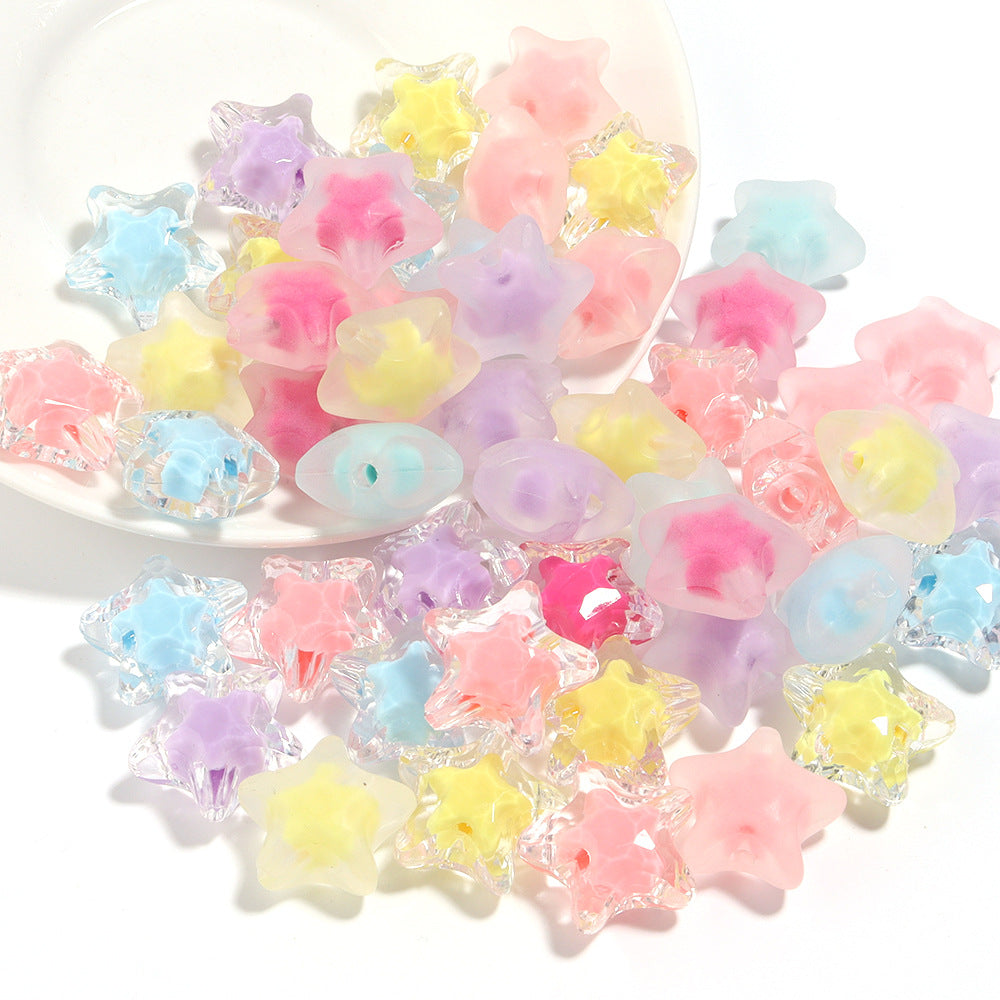 Acrylic Color Five-pointed Star Beaded Diy Ornament Accessories - Cindi Book
