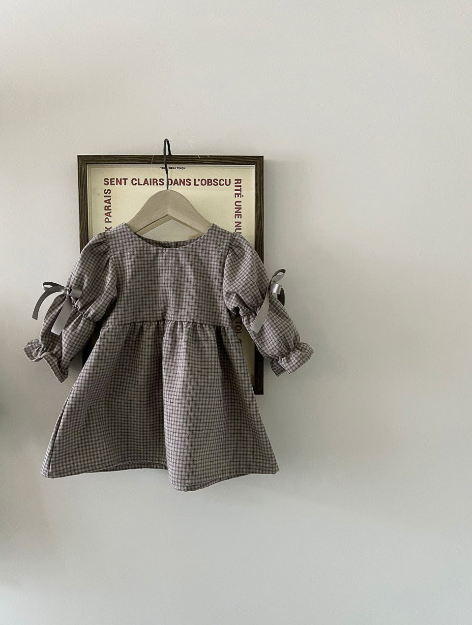 Girl's Plaid Bow Princess Dress - Cindi Book