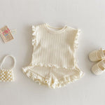 Wooden Ear Vest Baby Fashionable Korean Style Shorts Fashion Two-piece Suit - Cindi Book