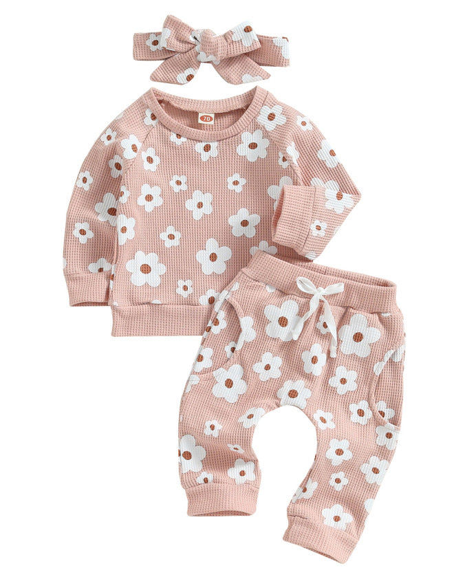 Personality New Waffle Print Sweater Suit - Cindi Book
