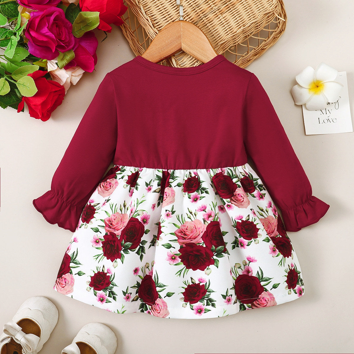 Girls Fashion Casual Floral Long Sleeve Dress - Cindi Book